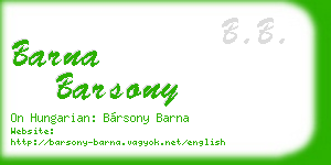 barna barsony business card