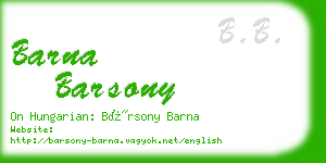 barna barsony business card